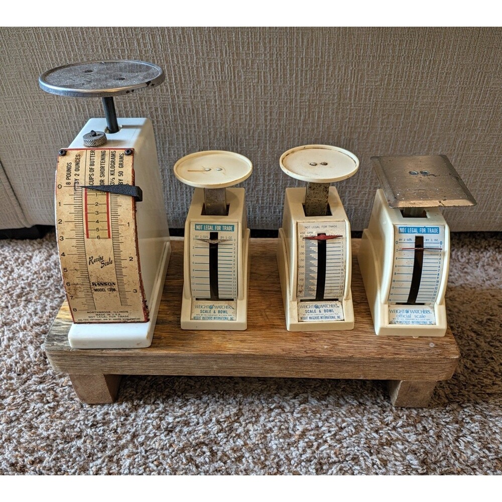 Vintage Kitchen Scale Lot of 4 - Hanson 1308 & Weight Watchers